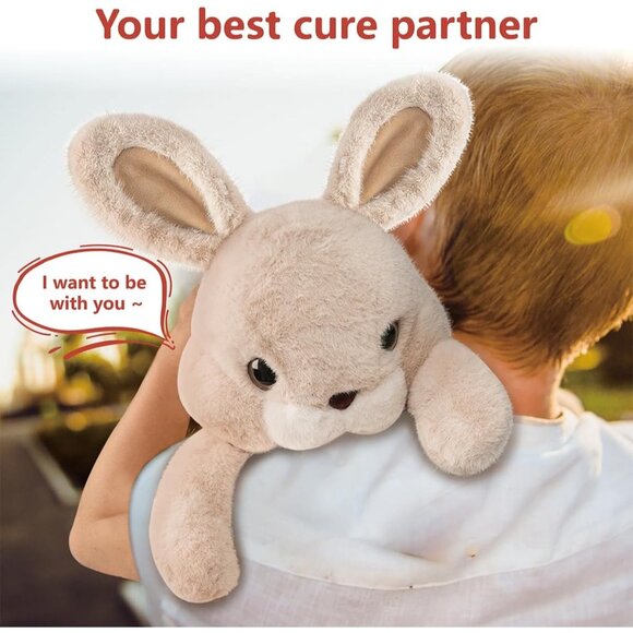 Fluffy Plush Bunny Stuffed Weighted Animal Toy 18" 3.5 Lbs By NiuNiuDaddy - Picture 10 of 10